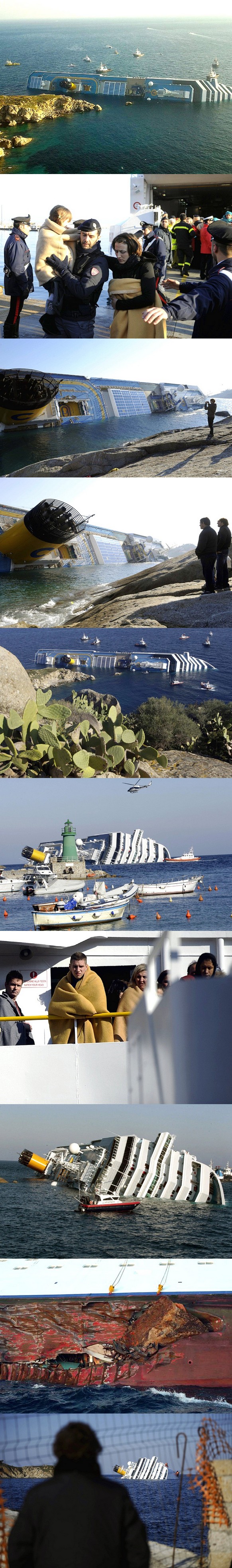 10:37AM GMT 14 Jan 2012
A large Italian cruise ship carrying more than 4,000 people ran aground on a sandbar off the west coast of Italy on Friday night with at least three people confirmed killed in the incident.
The some 3,200 passengers and 1,023 crew on board the ship, the Costa Concordia, were being evacuated by lifeboats, helicopters and ot