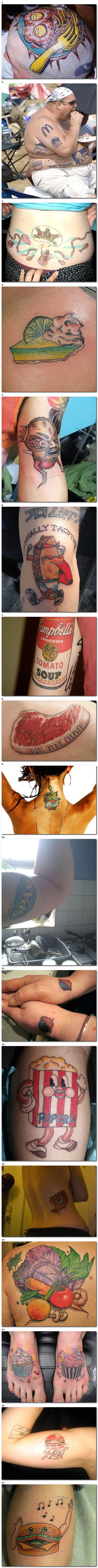 Tattoos with our favorite subject-food.