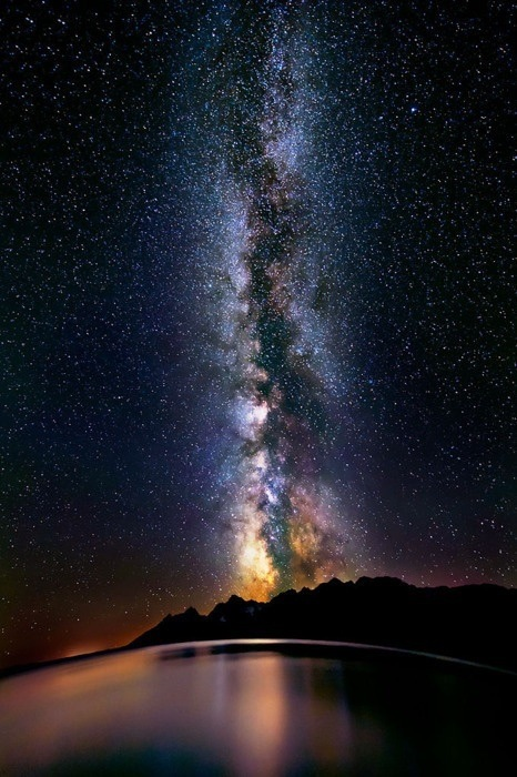 The Milky Way over lake titicaca, Peru
