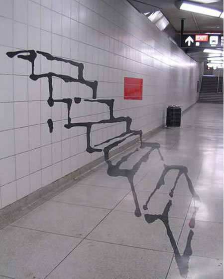This Toronto Subway street art is an impressive illusion of a staircase. The City of Toronto has a program which aims to develop and promote street art throughout the city.