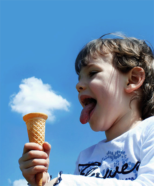 Is that a really big baby or is that a really small ice cream?