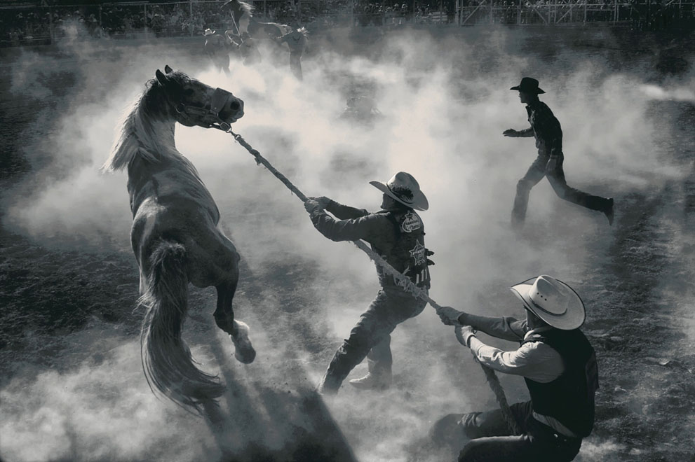 This photo was taken at The Annual Bucking Horse Sale in Miles City, Montana. This event is considered to be the "mother-of-all" rodeos and Miles City is considered to be the "friendliest city in the west".