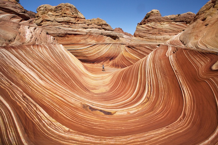 You could actually walk on this multi-colored sandstone terrain in Coyote Buttes, Arizona. It's beautiful and carved by water and wind!