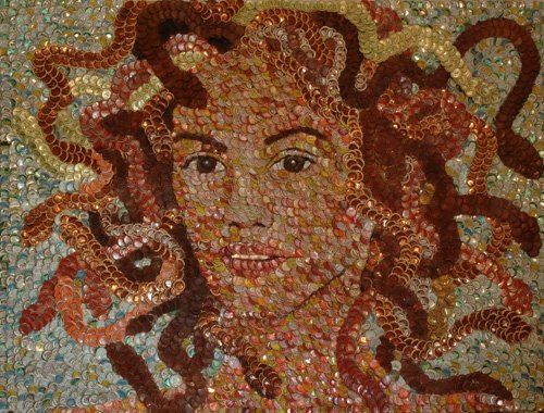 bottle cap art mosaic