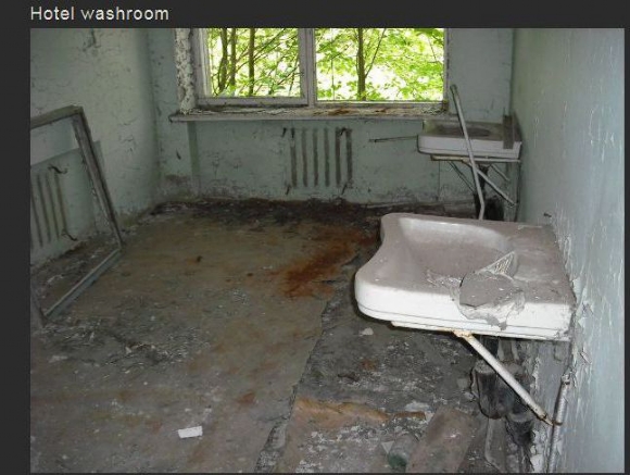 Chernobyl pic of floor - Hotel washroom
