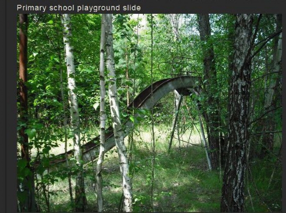 Chernobyl pic of nature reserve - Primary school playground slide