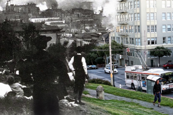 San Francisco Earthquake Photos Blended Into Present Day