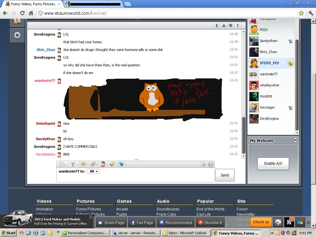 Drawn in live chat