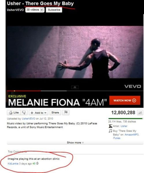 youtube comment worst youtube comments ever - Usher There Goes My Baby UsherVEVO 38 videos Subscribe Vevo Exclusive Melanie Fiona "4AM" Watch Now 12,800.288 Add to Uploaded by UsherVEVO on Music video by Usher performing There Goes My Baby. C 2010 LaFace 