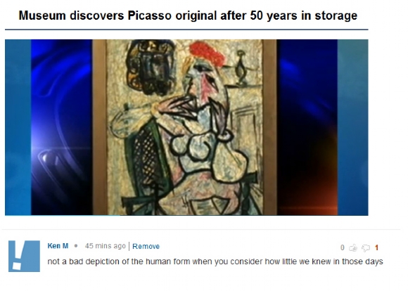 seated woman with red hat - Museum discovers Picasso original after 50 years in storage Ken M. 45 mins ago Remove not a bad depiction of the human form when you consider how little we knew in those days som en carte restaurange centros de entre los dos