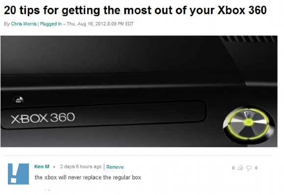 multimedia - 20 tips for getting the most out of your Xbox 360 By Chris Morris Plugged In Thu, Edt Xbox 360 Ken M. 2 days 6 hours ago Remove the xbox will never replace the regular box