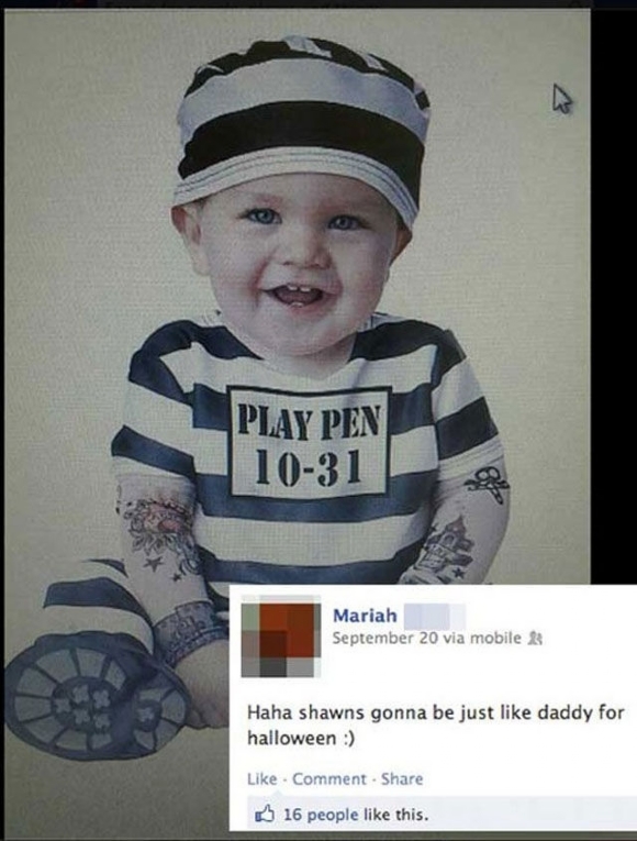 baby prisoner costume - Play Pen 1031 Mariah September 20 via mobile Haha shawns gonna be just daddy for halloween . Comment B 16 people this.