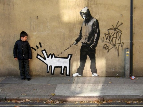 graffiti banksy dog