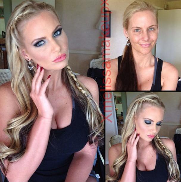 Adult Film stars with and without make up