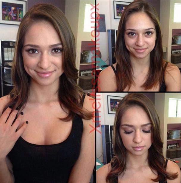 Adult Film stars with and without make up