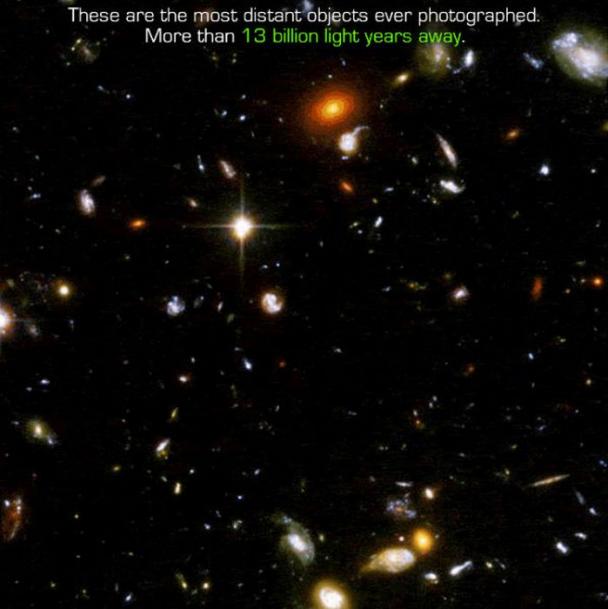 hubble ultra deep field - These are the most distant objects ever photographed More than 13 billion light years away,