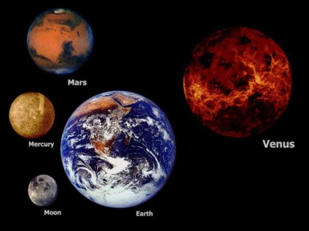 big is earth to mars - Mars Mercury Venus Moon Earth