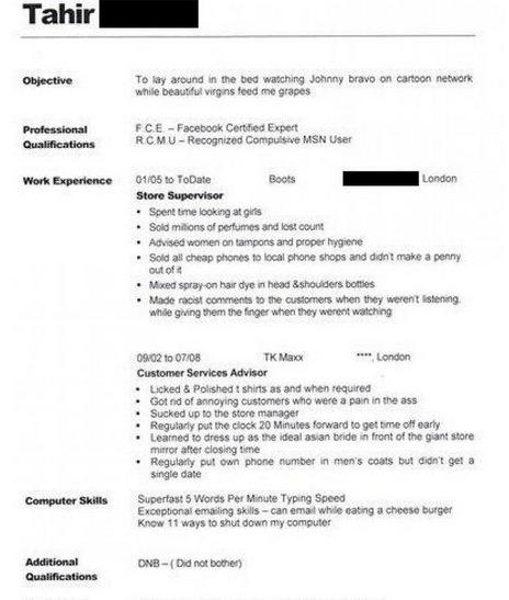 Funny resumes