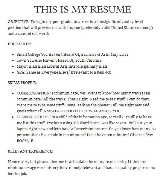 Funny resumes