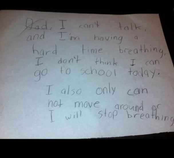Funny notes from kids