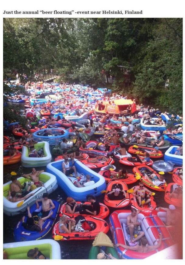 beer floating finland - Just the annual "beer floating"event near Helsinki, Finland Ov