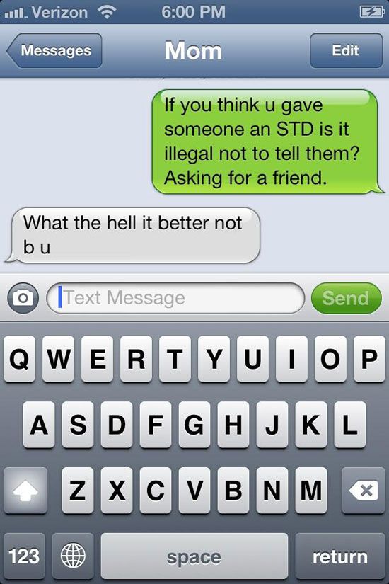 Prank STD Texts to parents