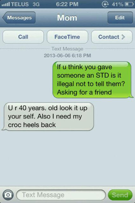 Prank STD Texts to parents