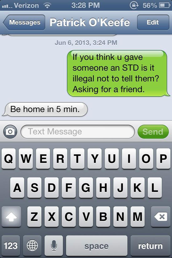 Prank STD Texts to parents