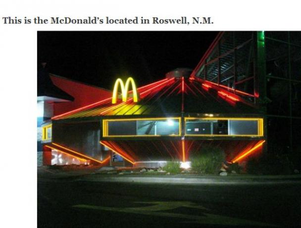 coolest mcdonald's - This is the McDonald's located in Roswell, N.M.