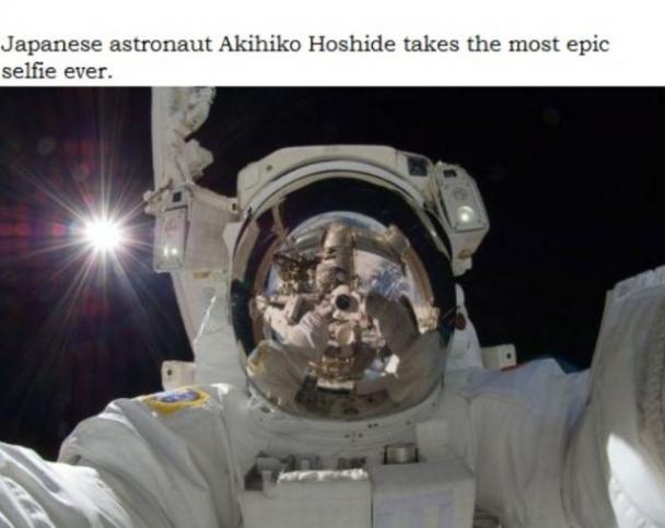 best iss - Japanese astronaut Akihiko Hoshide takes the most epic selfie ever.