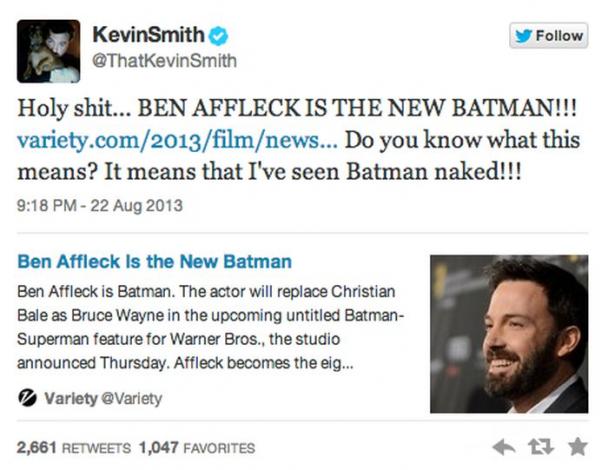 BEN AFFLECK BEING CAST AS BATMAN REACTIONS