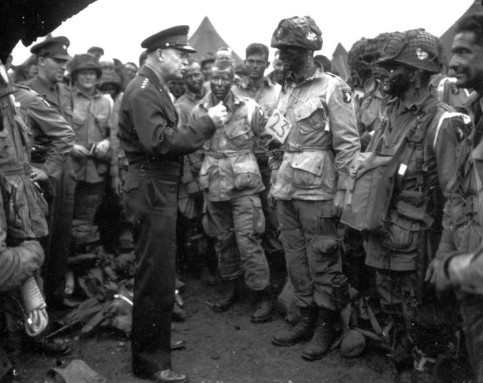 Ike addressing the troops