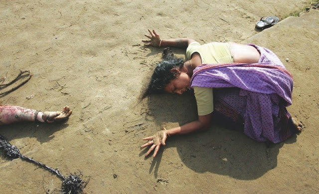 A woman mourns a relative killed in the tsunami. A 9.3 magnitude earthquake off the coast of Sumatra, Indonesia, triggered a series of deadly waves that traveled across the Indian Ocean, wreaking havoc in nine Asian countries, and causing fatalities as far away as Somalia and Tanzania