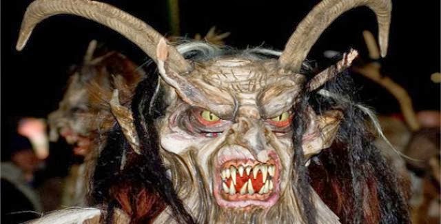 Krampus A mythical alpine creature that supposedly captures naughty children in his sack and carries them off to his lair.