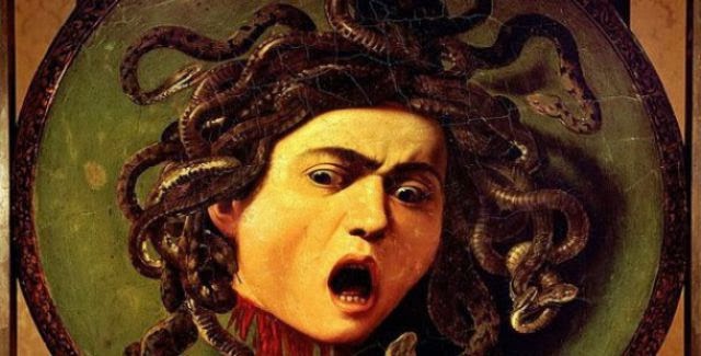 Gorgon This refers to one of three sisters who had living, venomous snakes for hair, the most famous of which was probably Medusa.
