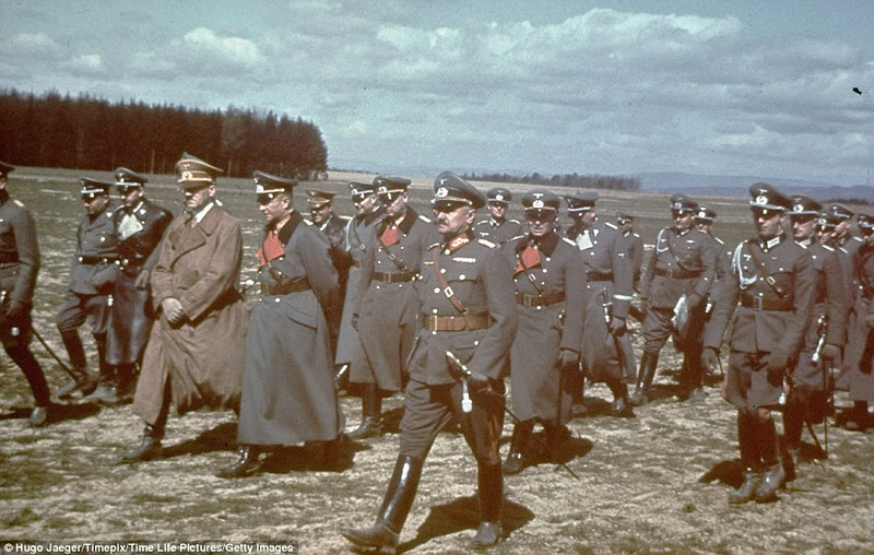 Hitler and his cohorts at army manoeuvres in the spring of 1939 several months before war broke out across Europe