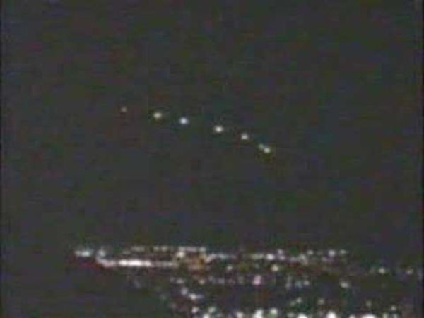 The Phoenix LightsThe Phoenix Lights were a series of widely sighted unidentified flying objects, seen by 1000s of people, observed in the skies over Arizona, Nevada in the United States, and Sonora, Mexico on Thursday, March 13, 1997.There were allegedly two distinct events involved in the incident: a triangular formation of lights seen to pass over the state, and a series of stationary lights seen in the Phoenix area. The United States Air Force identified the second group of lights as flares dropped by A-10 Warthog aircraft that were on training exercises at the Barry Goldwater Range in southwest Arizona. The lights were reported to have reappeared in 2007 and 2008, but these events were quickly attributed to respectively military flares dropped by fighter aircraft at Luke Air Force Base45 and flares attached to helium balloons released by a civilian