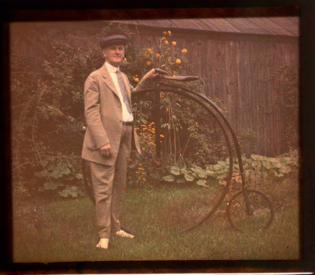 A man and his Penny Farthing, Early 1900s