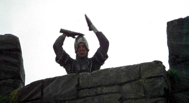 John Cleese as Taunting French Guard, Monty Python and The Holy Grail 1975"You empty-headed, animal food tough wiper. I fart in your general direction. Your mother was a hamster, and your father smelt of elderberries."