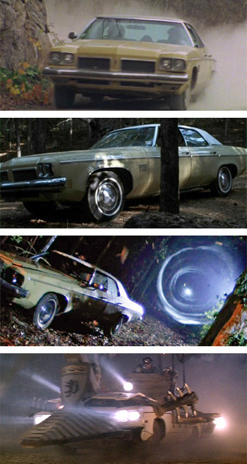 It also turned up in the Evil Dead remake, 32 years after it showed up in the original, which wasn't even its first movie appearance: The Oldsmobile belonged to Raimi's dad and was borrowed to be used as a prop for the films he shot as a kid with an old Super 8
