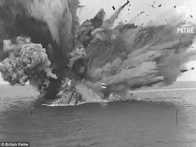 Blast: The subsequent explosion, which saw 863 lives lost, was captured on camera by Pathe cameraman John Turner, who was on board an adjacent ship