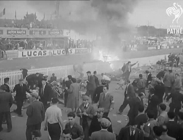 Carnage: 83 people were killed in the Le Mans disaster of 1955, the most catastrophic accident in motor racing history