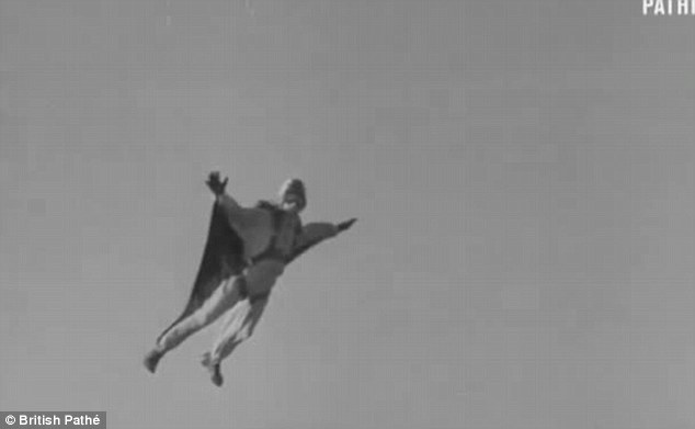 Certain death: The tragic footage captures Mr Masselin's rapid descent as his parachute fails to open