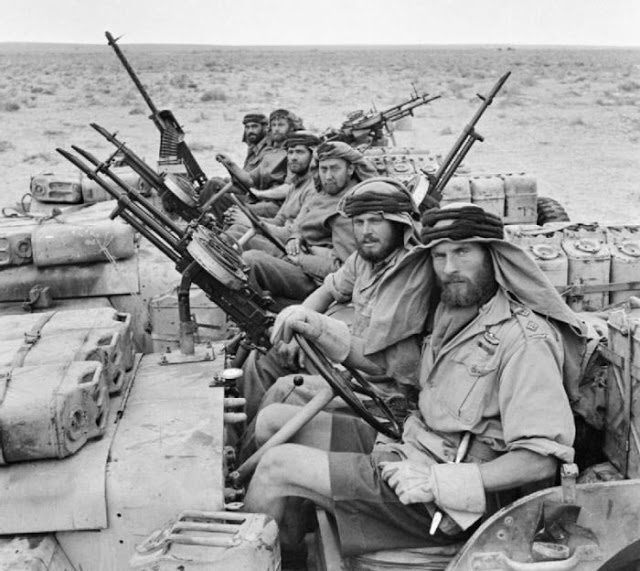 British SAS back from a 3 month long patrol, North Africa, January 18, 1943
