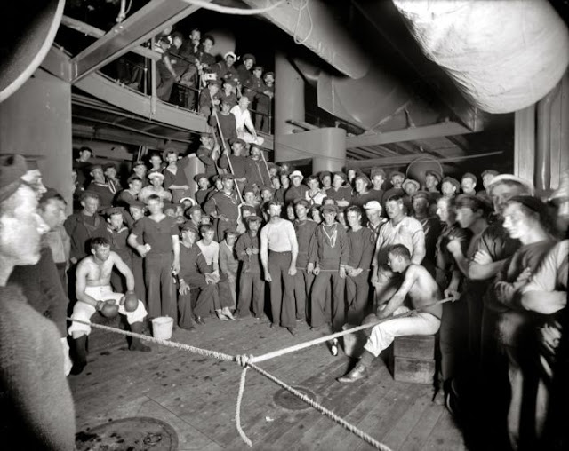 "Waiting for the gong." Aboard the U.S.S. Oregon circa 1897