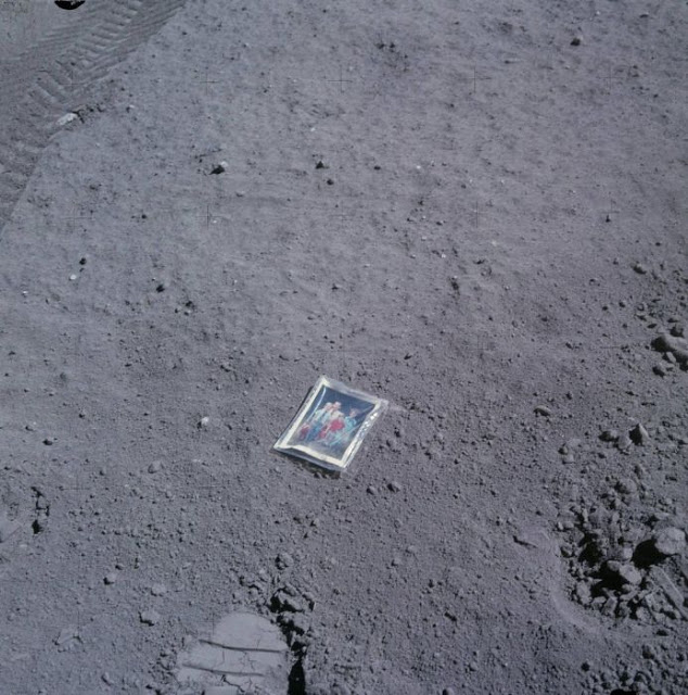 Apollo 16 astronaut Charles Dukes family photo left behind on the moon -1972