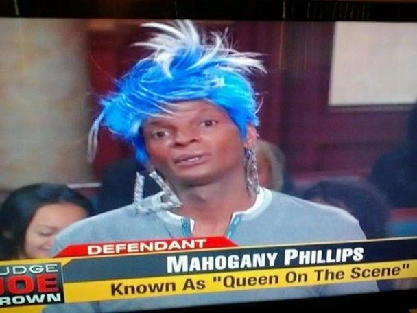 bizarre news caption - Jdge Defendant Mahogany Phillips Known As "Queen On The Scene" Cown