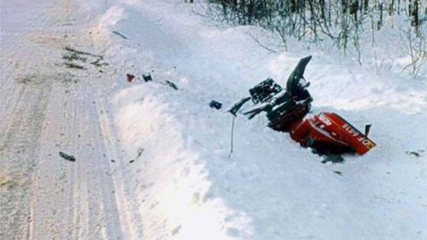 WOMAN SUED A WIDOW A woman who got a man riding a snowmobile killed sued the wife of her victim, claiming that she got psychologically shocked after witnessing the death of her husband.