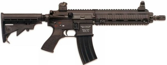 Heckler and Koch HK416 Assault Rifle   This Rifle is also created by the same German company Heckler and Koch. This is the best Rifle created by Germans. It is an upgraded version of American M4. It is one of the most lethal weapons available these days.