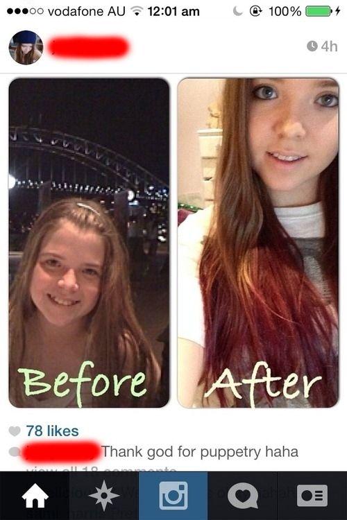 thank god for puberty memes - ...00 vodafone Au C 100% 4 04h Before After 78 Thank god for puppetry haha Anilla o Q O